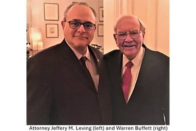 Attorney Jeffery M. Leving (Left) and Warren Buffett (Right)