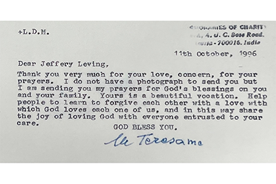Letter from Saint Mother Teresa